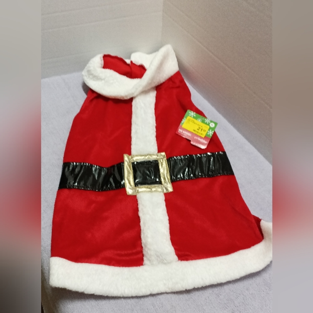 Top paw size dog holiday Red Santa suit new nos